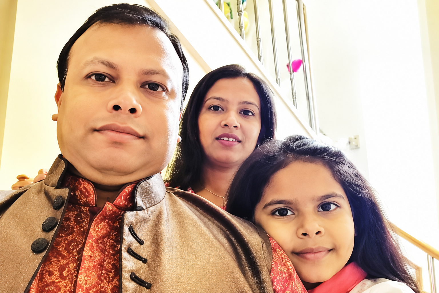 Ahsanur Rahman and Laila Mir with their daughter